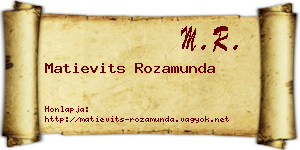 Matievits Rozamunda névjegykártya